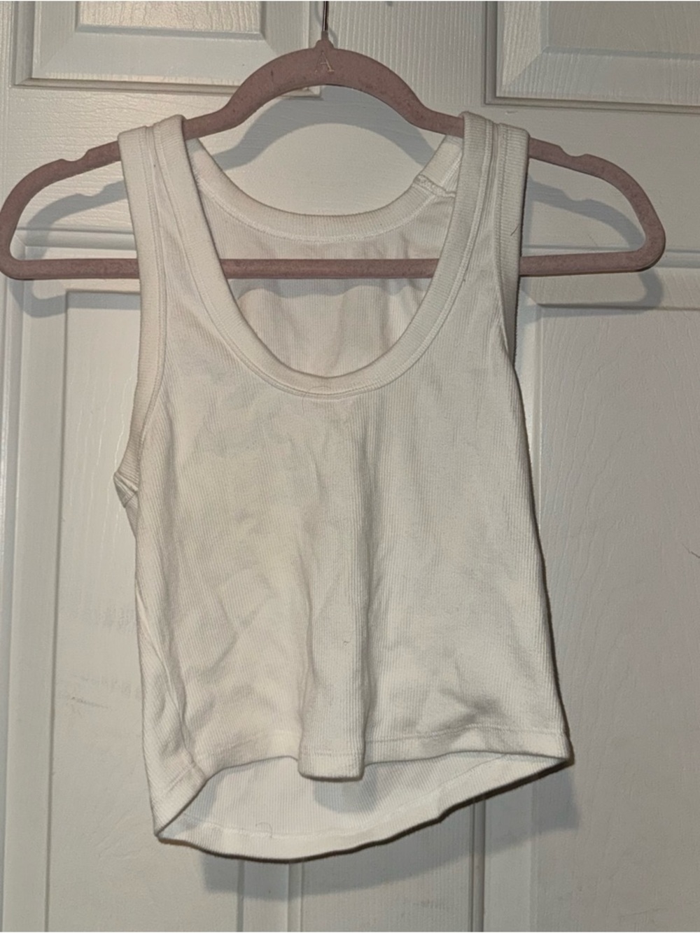 Abercrombie & Fitch Soft A&F Rib Tank Top White M Fitted Crop